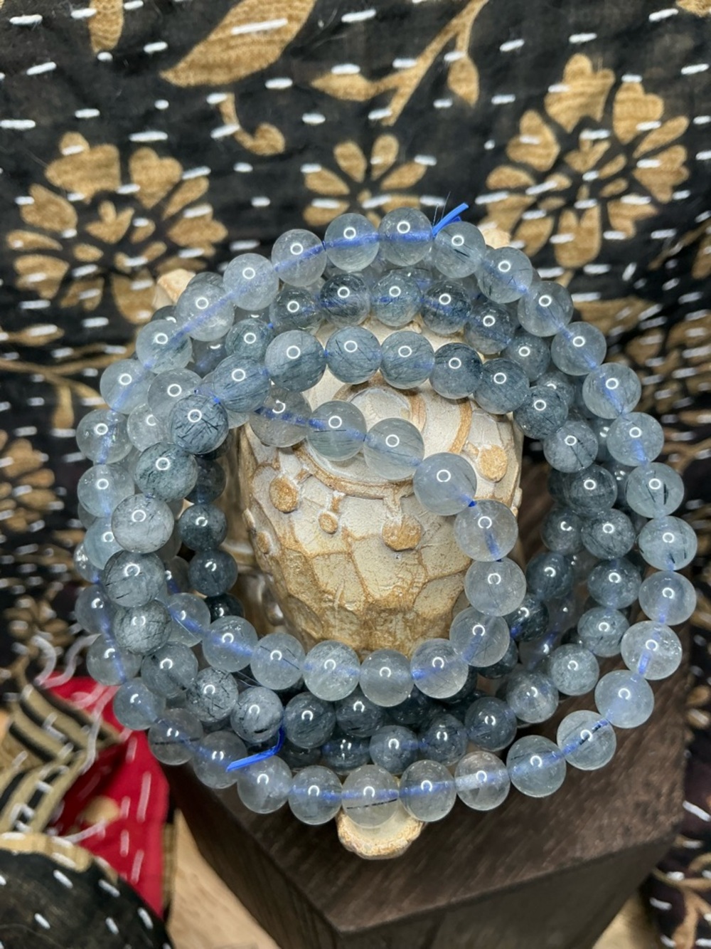 Blue Rutilated Quartz Triple 6mm - Picture 3 of 6
